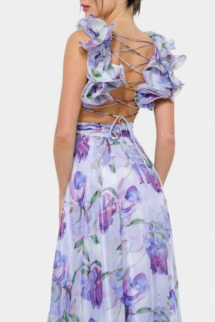 Robe Longue Imprimée Shazia Sans Dos