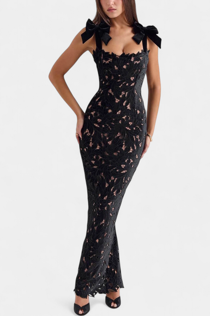 Vasanta Robe Longue Festive avec Bretelles en Nœud