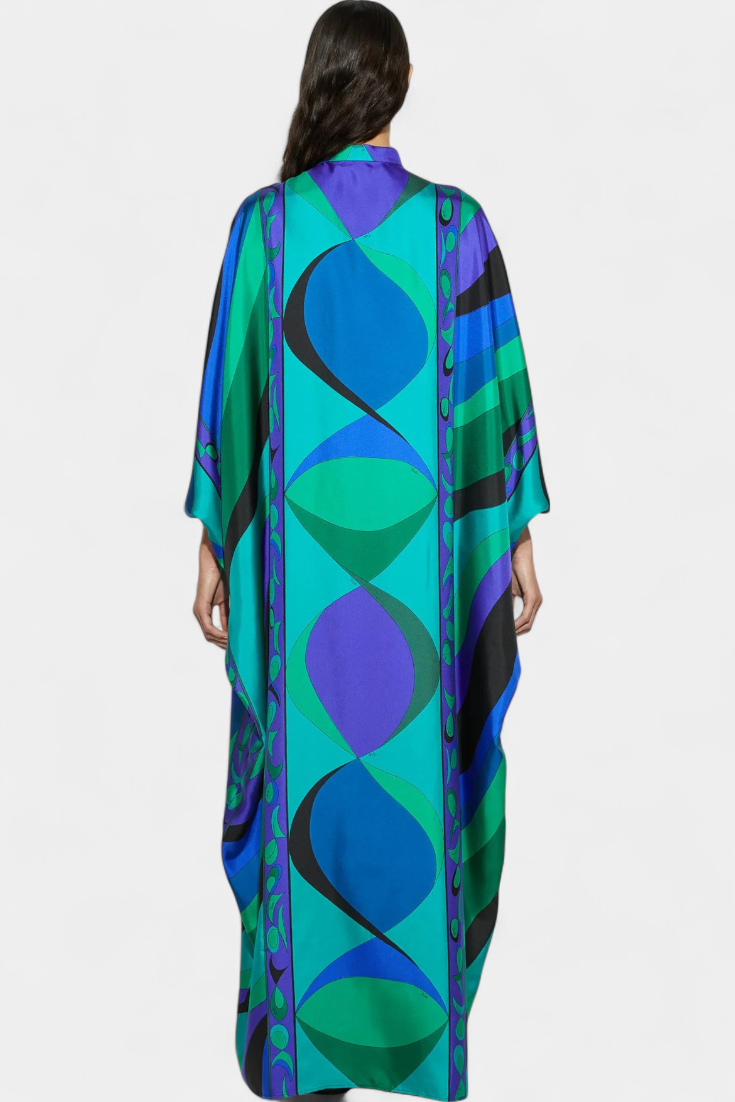 Kaftan Fiorella avec Imprimé Iride Psychédélique