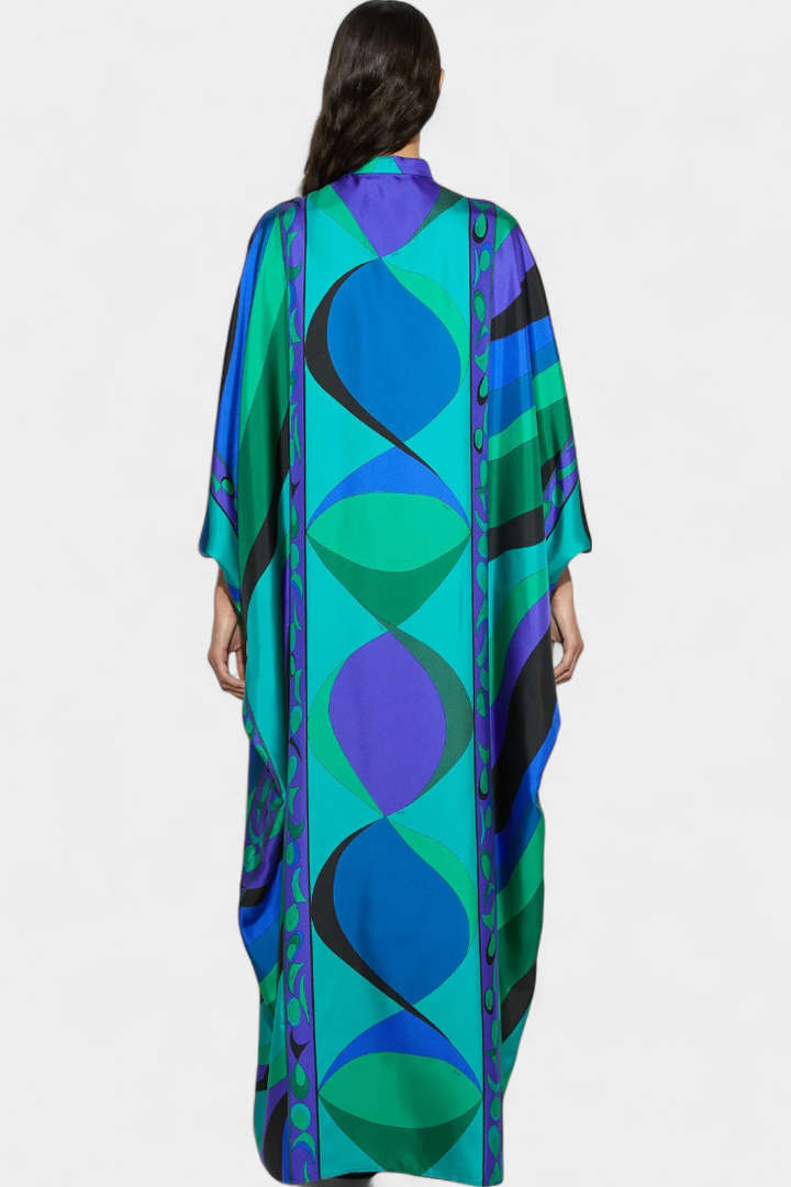 Kaftan Fiorella avec Imprimé Iride Psychédélique