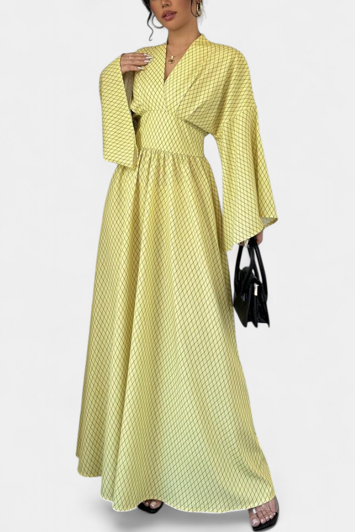 Robe Maxi Géométrique Anelia avec Décolleté en V