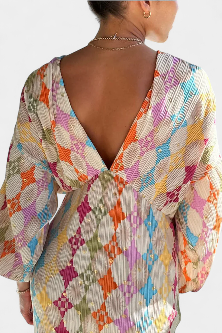 Robe Maxi Shanice avec Imprimé Géométrique