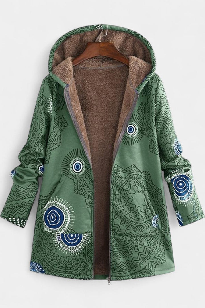 Manteau d'Hiver Floral April avec Capuche