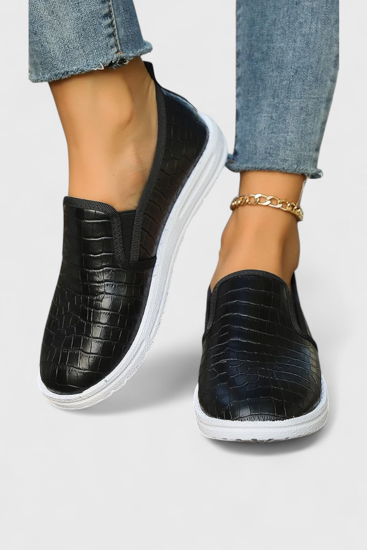 Mocassins Veerle Élégants à Bout Ronde avec Fini Poli