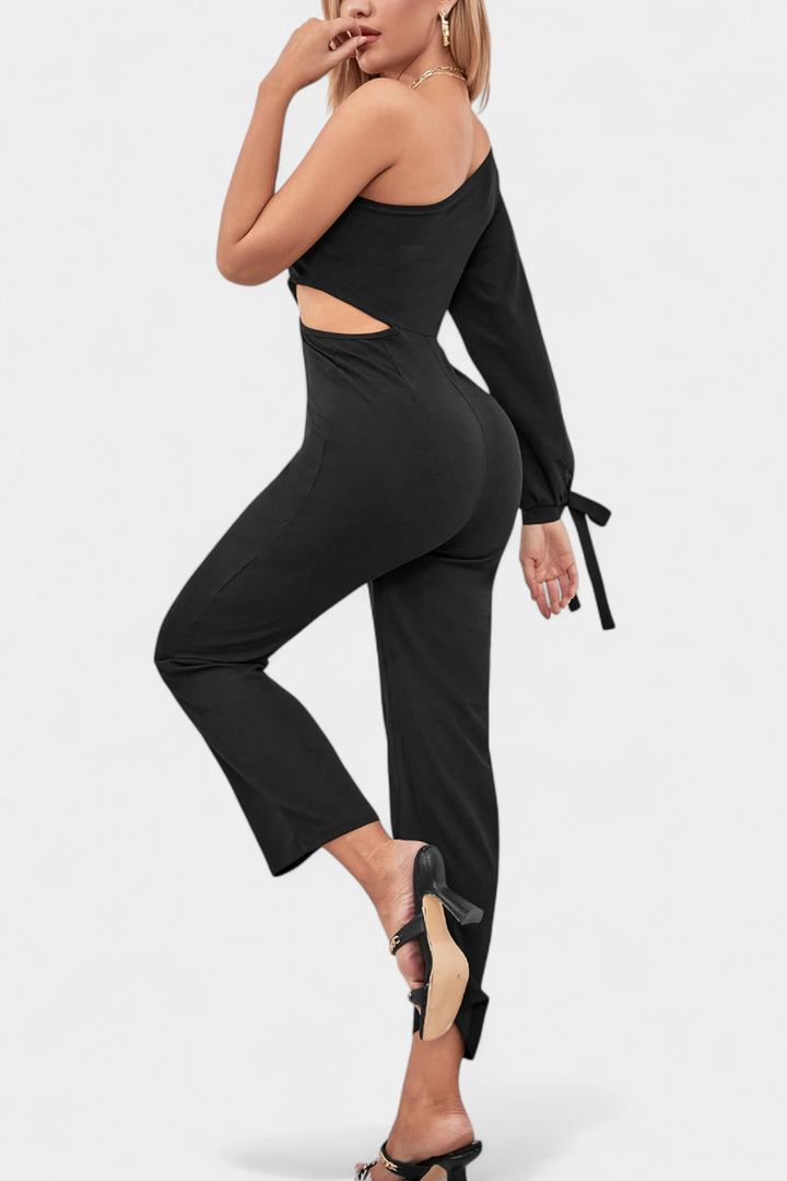 Mono Asymétrique Sahar avec Découpe et Manches Longues Nouées