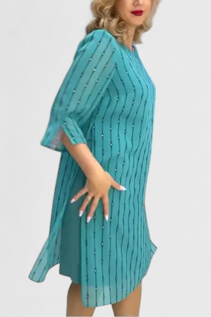 Robe Élégante en Georgette Polly avec Coupe Classique et Tombé Fluide