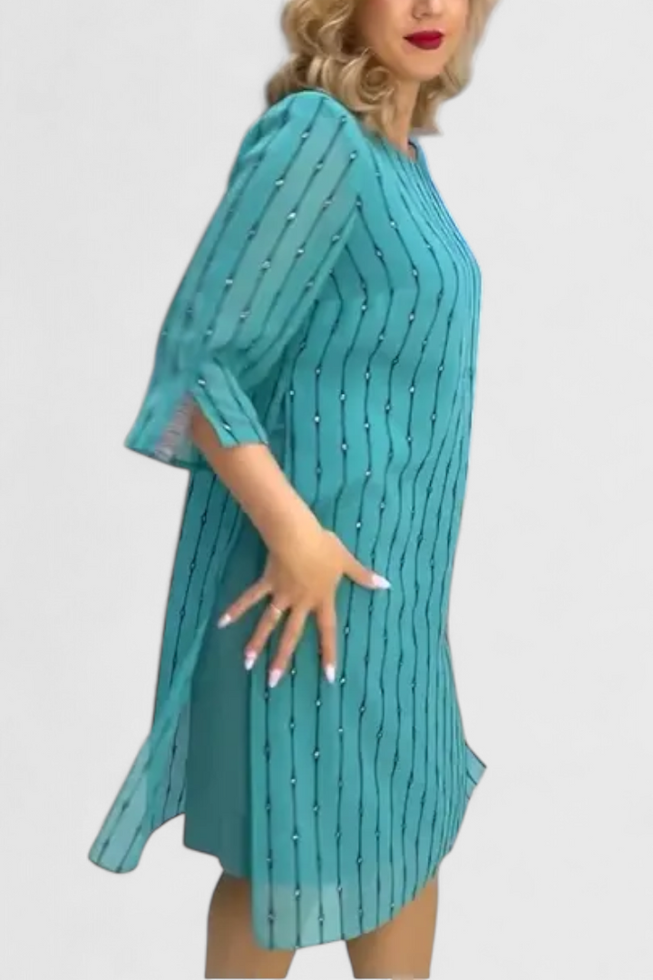Robe Élégante en Georgette Polly avec Coupe Classique et Tombé Fluide