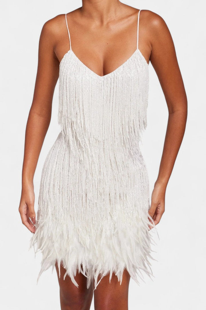 Robe Mini Adena en Plumes