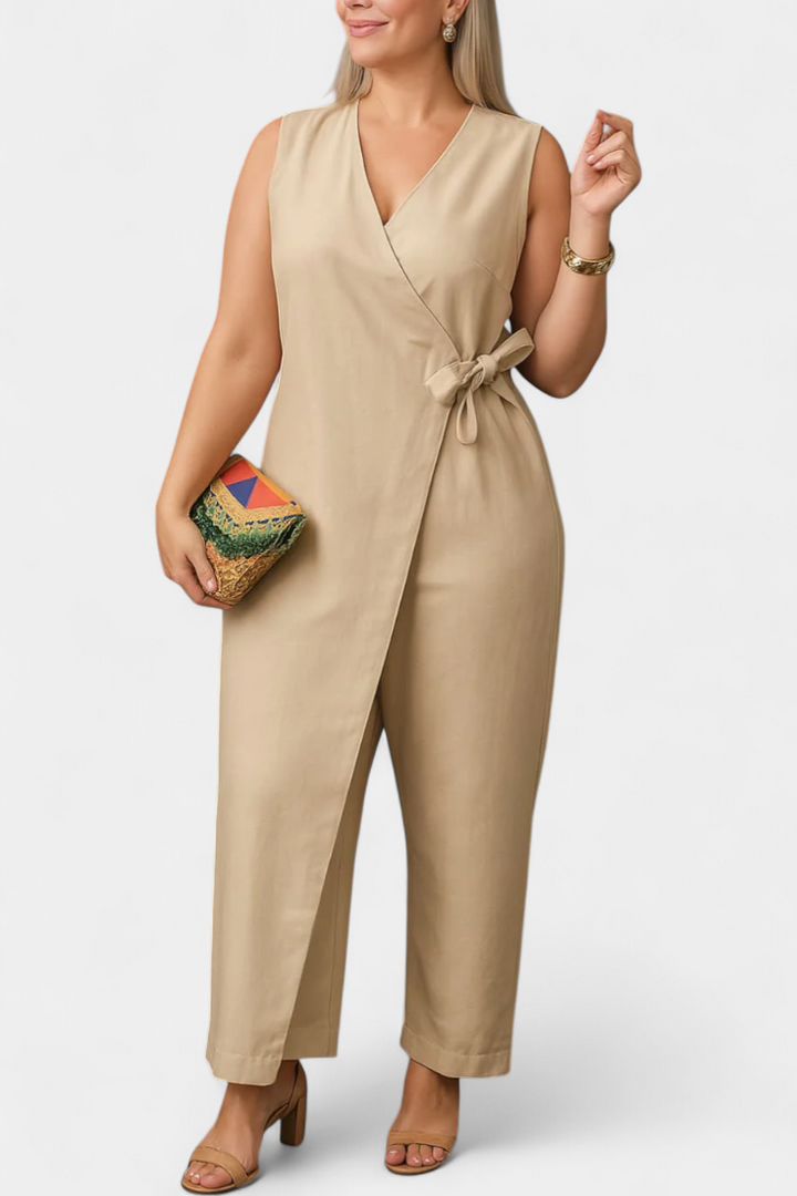 Mono Élégant Zoe avec Décolleté en V et Ceinture Ajustable