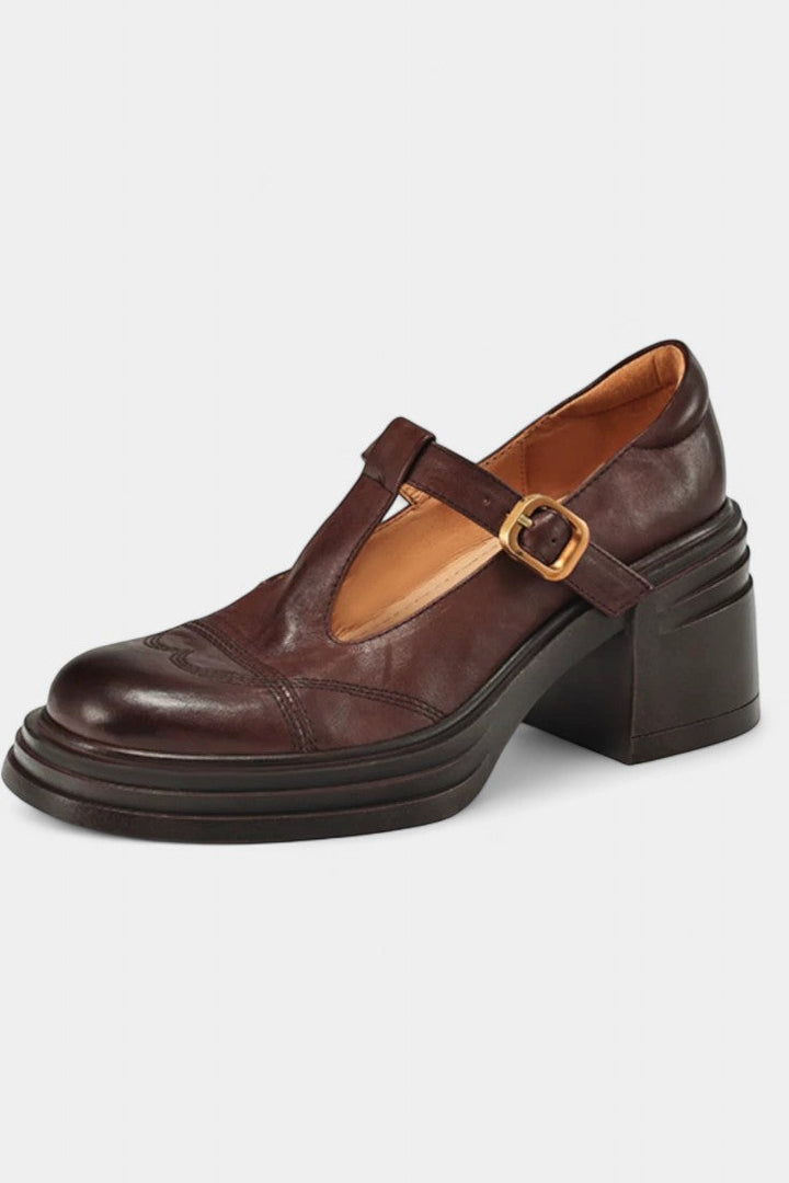 Florence Chaussures Mary Jane avec Talon Cubique