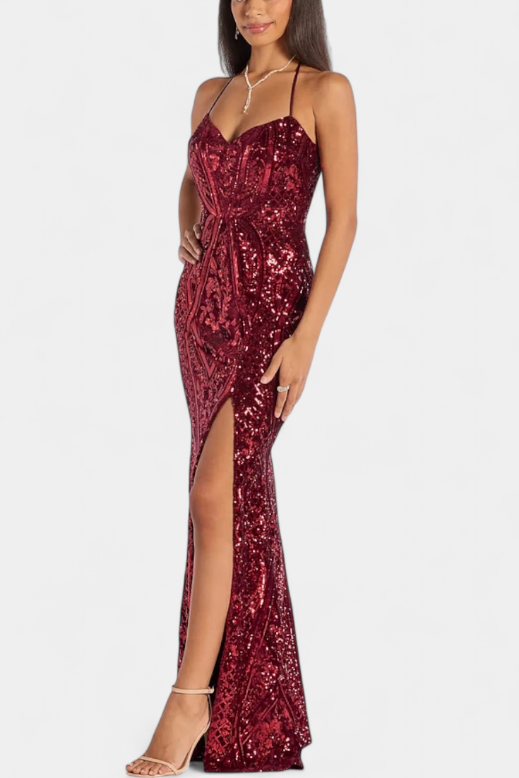 Robe Halter Marleni avec Paillettes