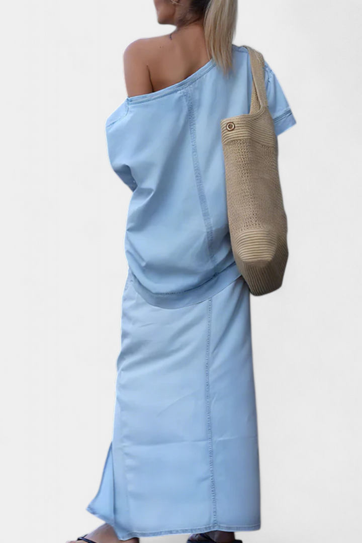 Ensemble Apolonia en Jean Asymétrique avec Ouverture Élégante