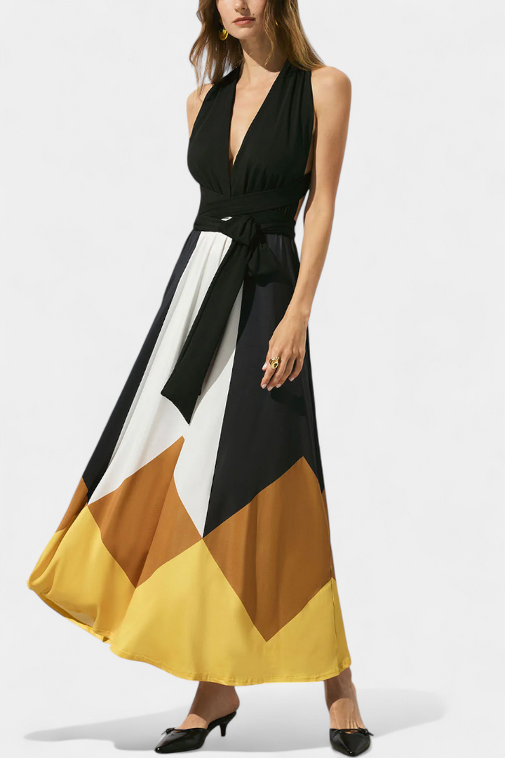 Robe Longue Polymorphe Nava avec Dos Nu et Silhouette Polyvalente