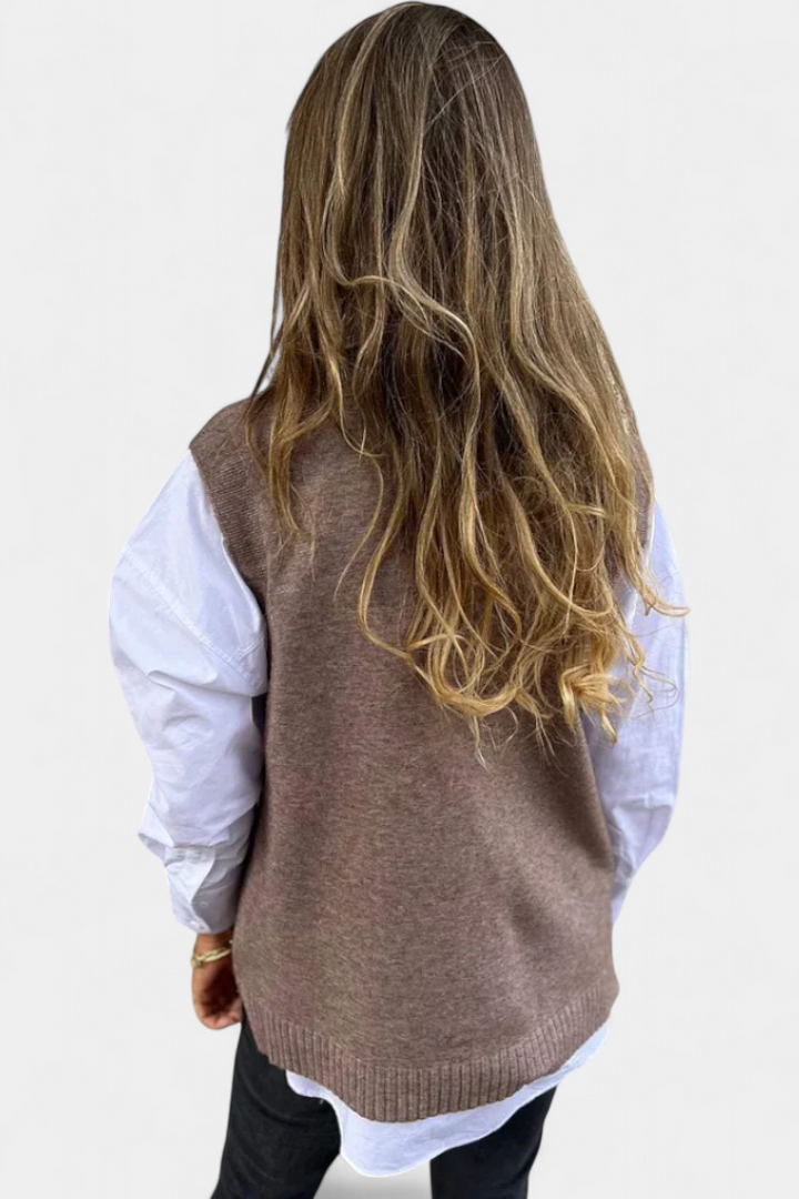 Mairead Pull en Tricot avec Décolleté en V
