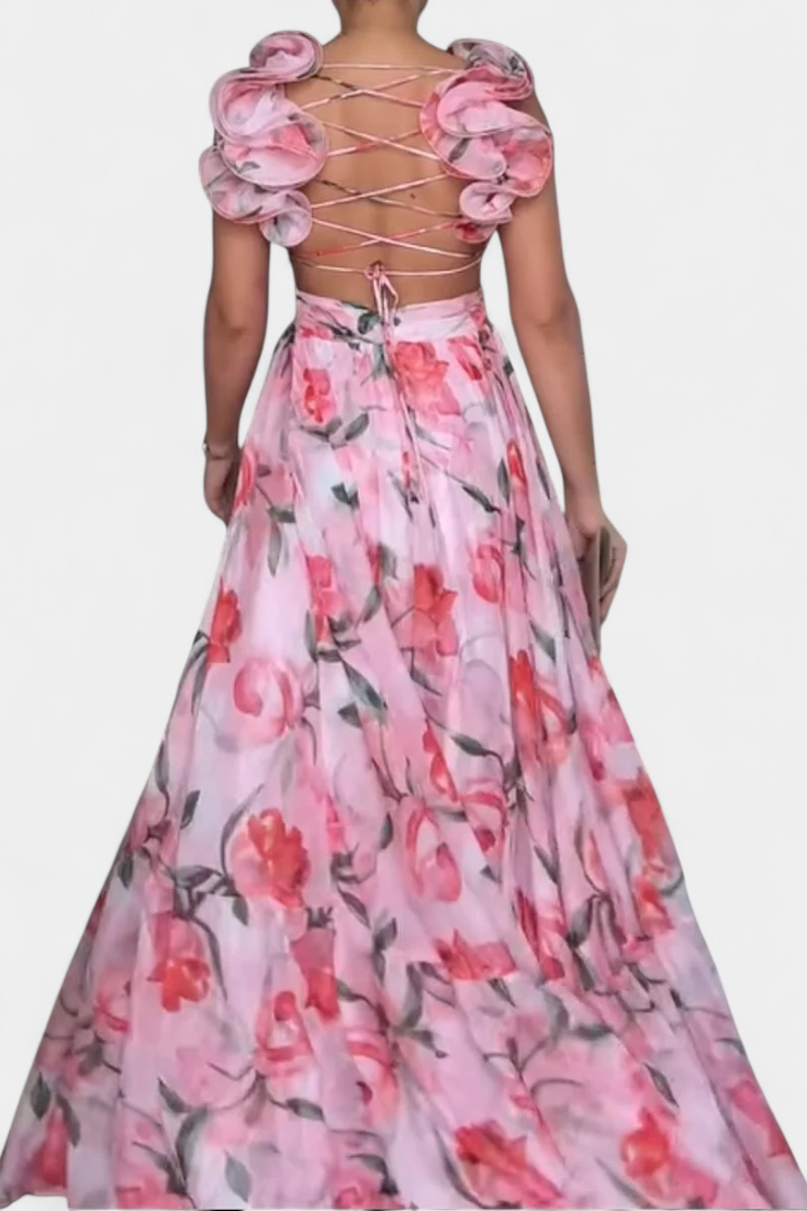 Robe Longue Imprimée Shazia Sans Dos
