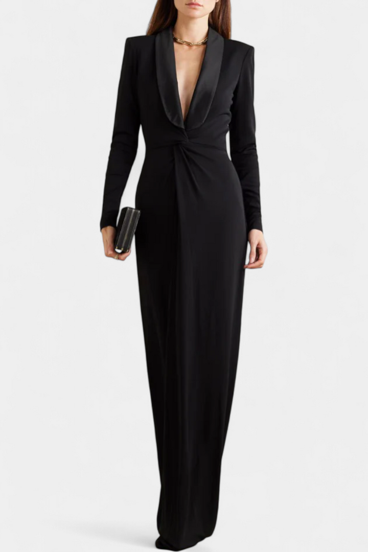 Robe Maxi Ajustée Talara avec Décolleté en V Profond