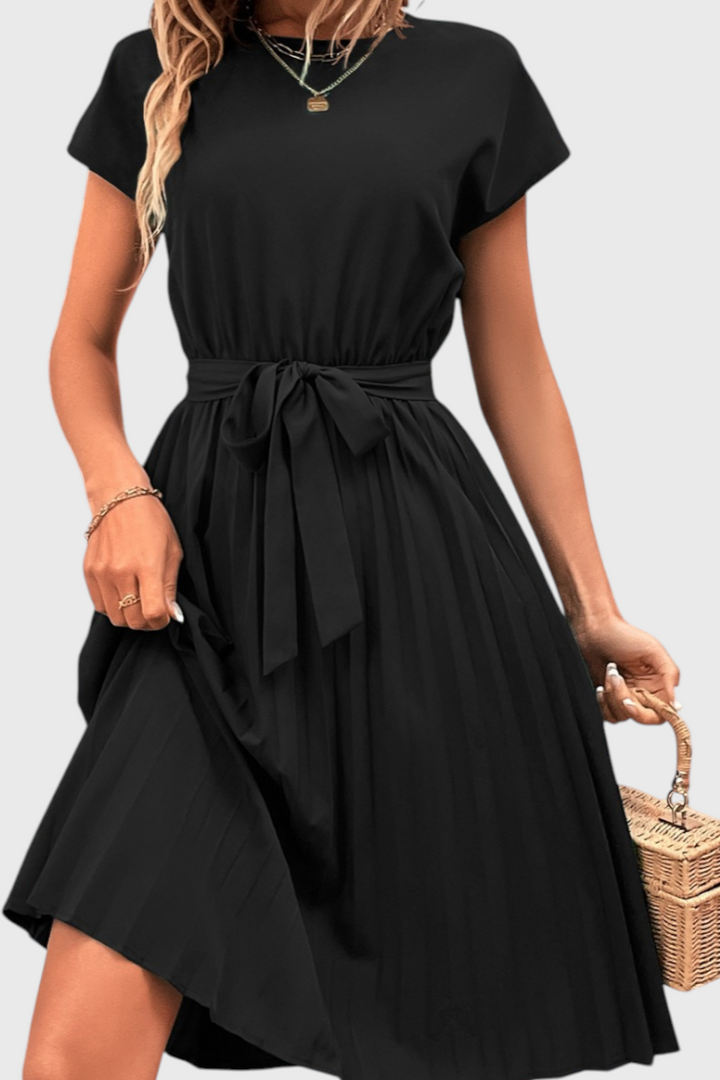 Robe Midi Élégante Luxie en Tissu Léger et Coupe Fluide