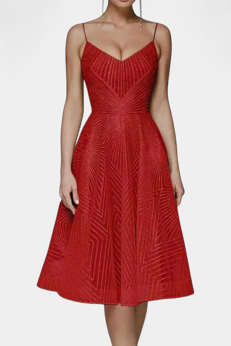 Everleigh Robe Longue avec Broderies et Coupe en A