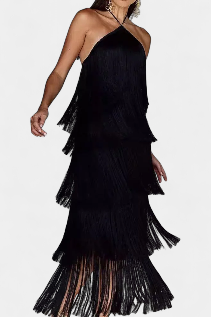 Robe Saidey avec Franges et Dos Nu
