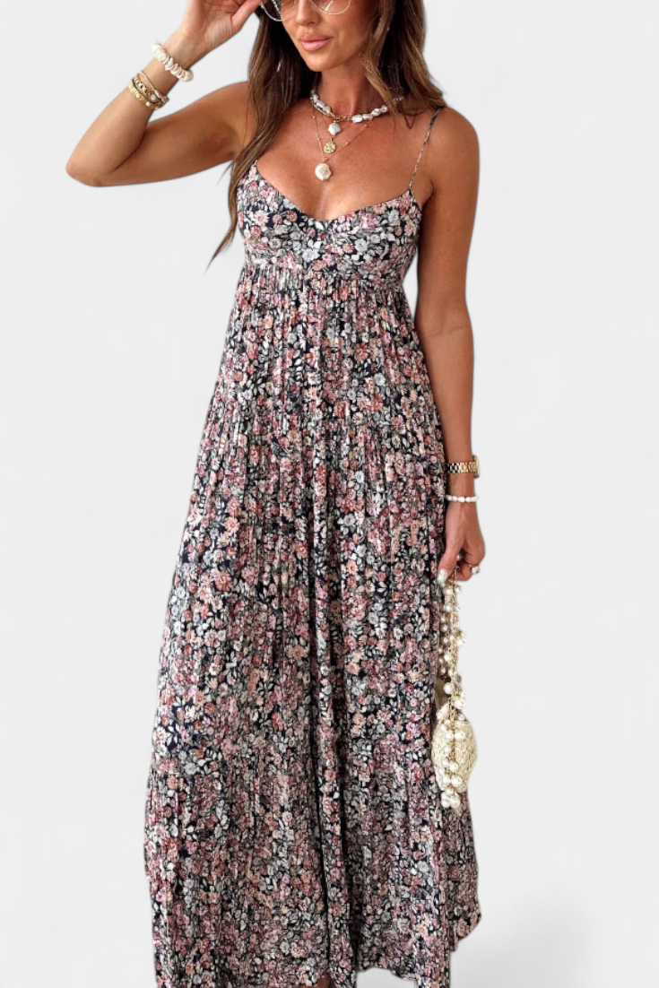 Robe Maxi Florale Reyna avec Dos Nu