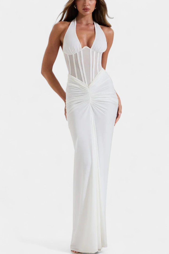 Robe Corset Angelina avec Jupe Maxi Froncée