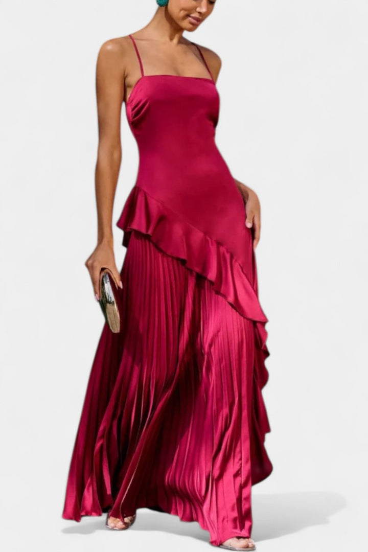 Robe Asymétrique à Une Épaule avec Volants Paige