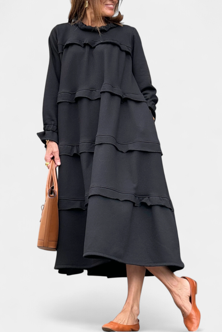 Robe Sweat Jada avec Volants et Silhouette Casual-Chic