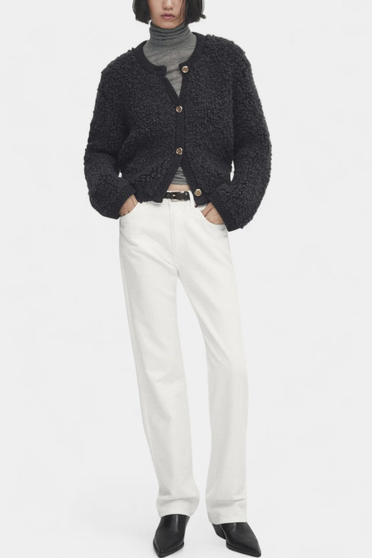 Cardigan Chenda Court en Texture Peluche