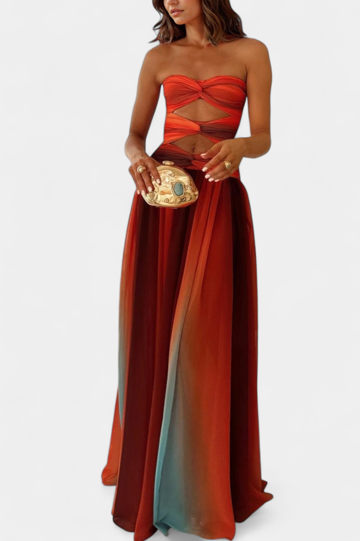 Robe Maxi Maisie Sans Bretelles en Coupe A-Line
