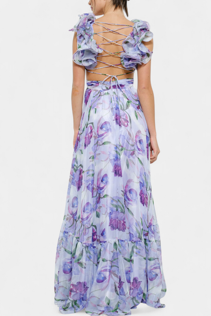 Robe Longue Imprimée Shazia Sans Dos