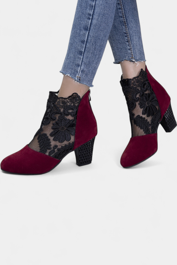 Alaine Talons Blancs avec Dentelle Florale