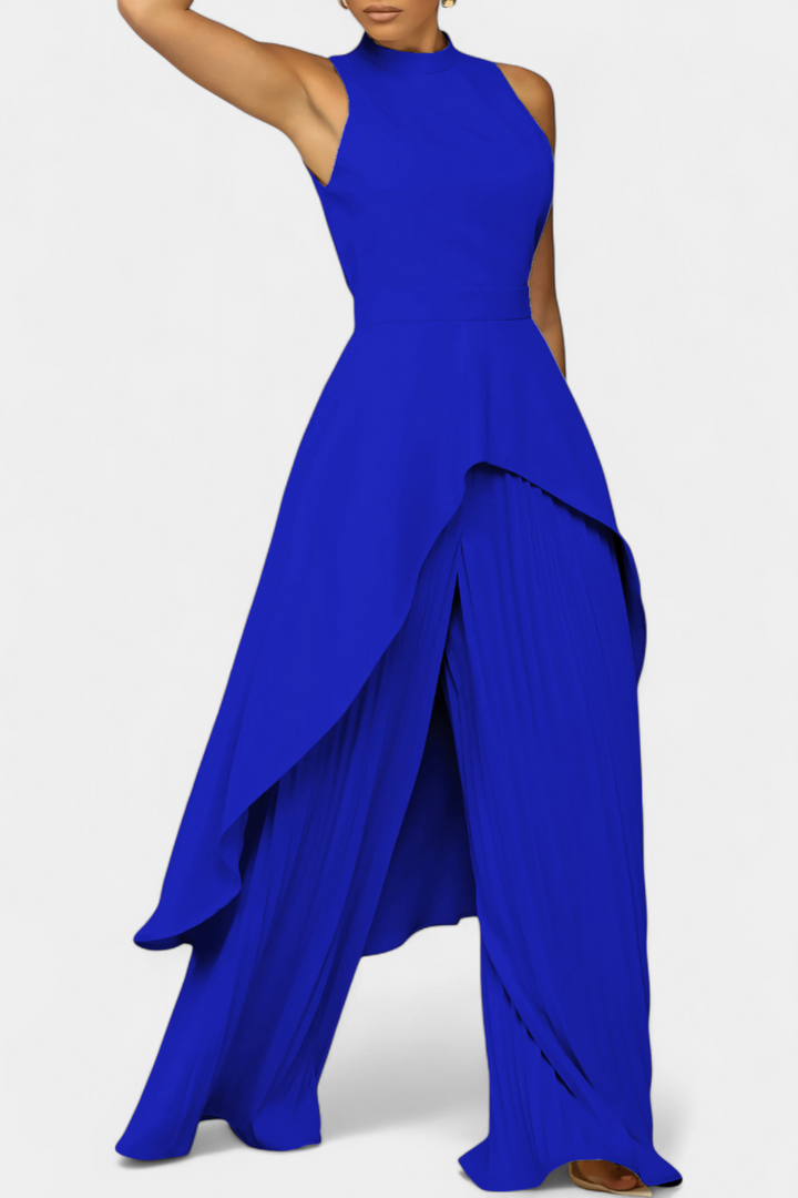 Ensemble Asymétrique Chrysoula avec Pantalon Plissé