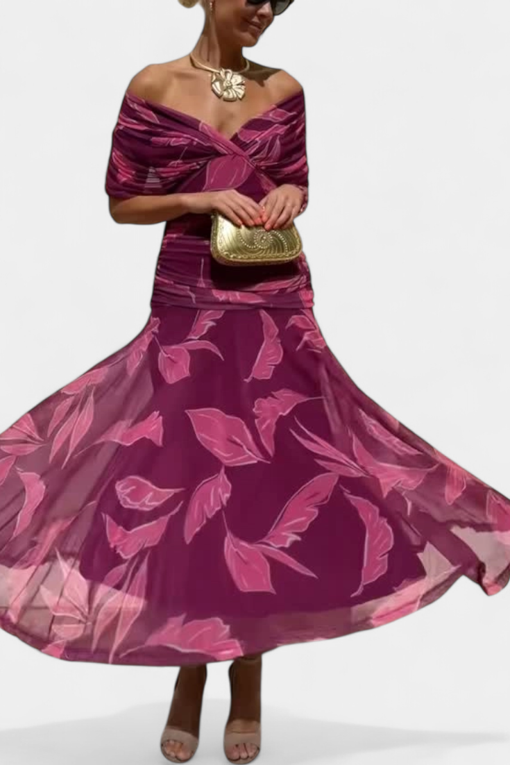Alondra Robe Longue avec Imprimé Floral Fantaisie et Décolleté en V