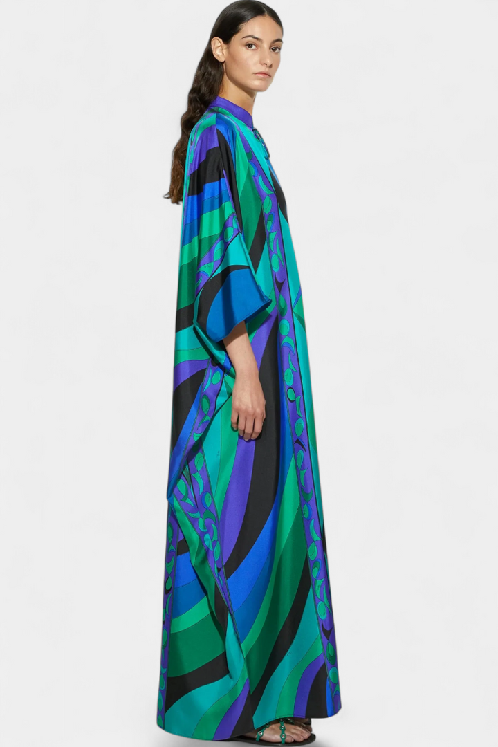 Kaftan Fiorella avec Imprimé Iride Psychédélique