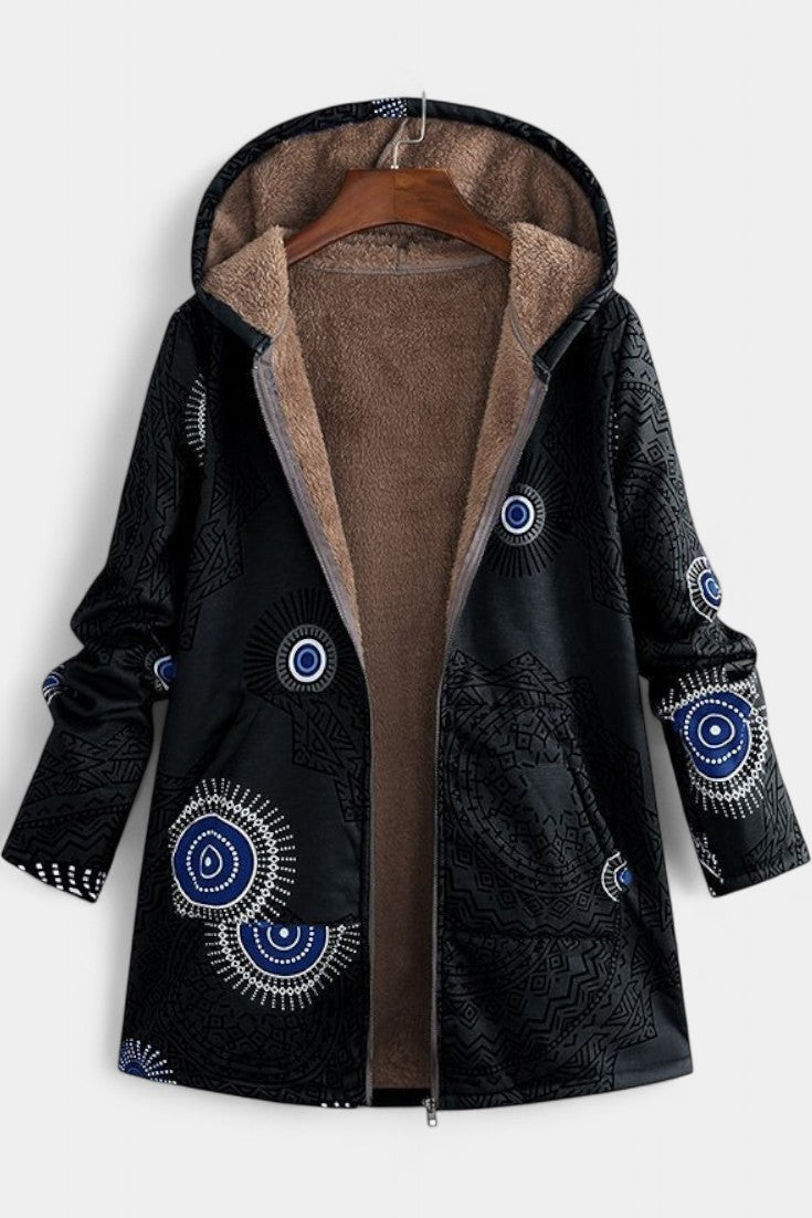 Manteau d'Hiver Floral April avec Capuche