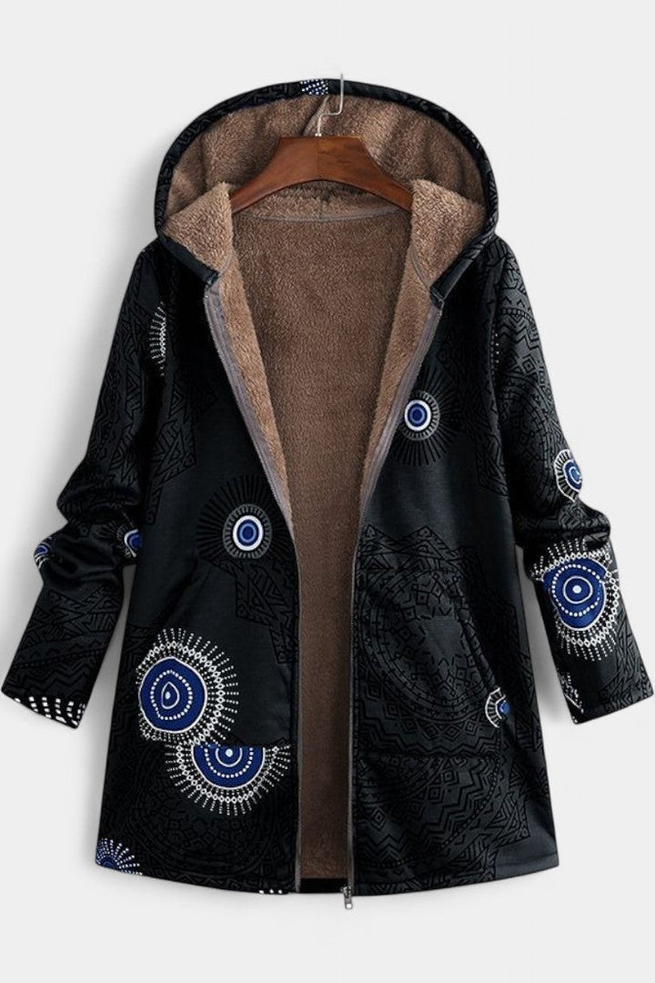 Manteau d'Hiver Floral April avec Capuche
