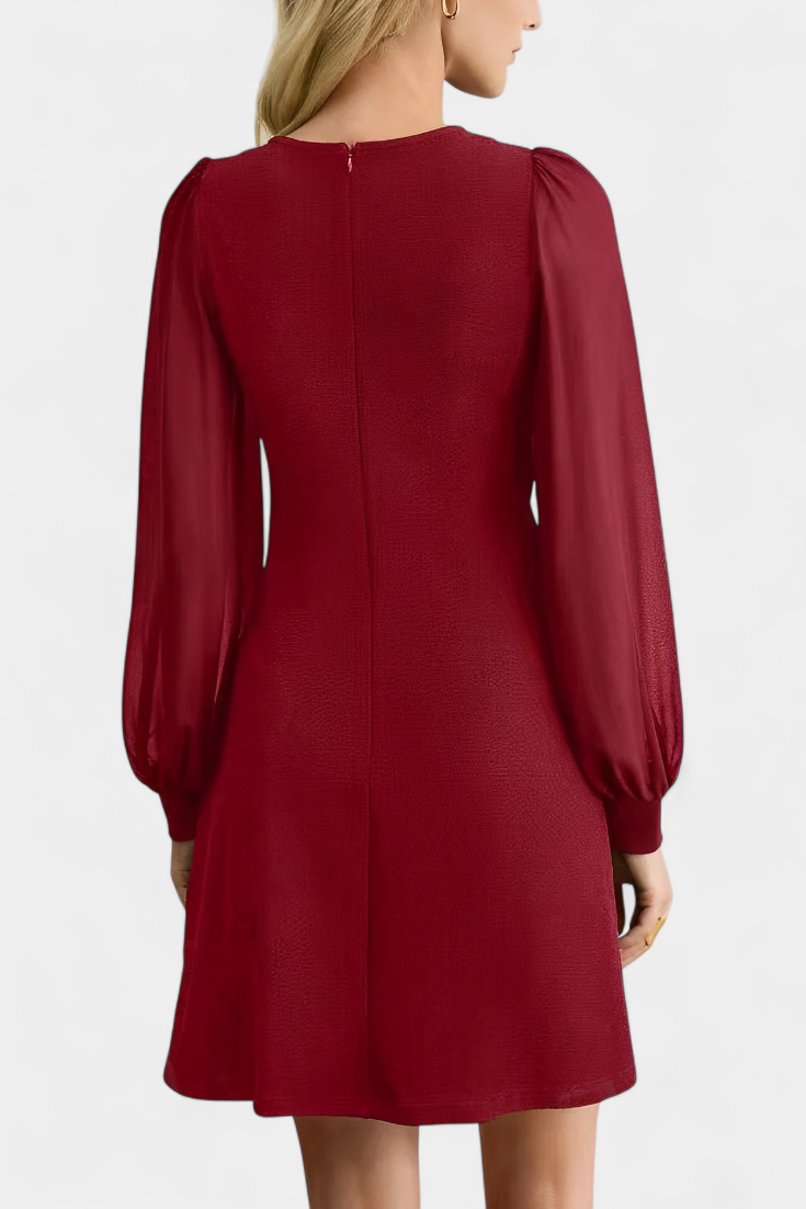 Robe A-Line Jacequeline avec Boutons et Col Rond