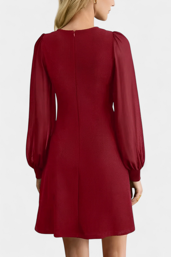 Robe A-Line Jacequeline avec Boutons et Col Rond