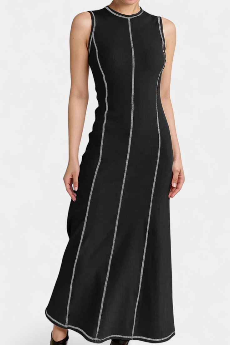 Robe Maxi Bicolore Sans Manches Santona