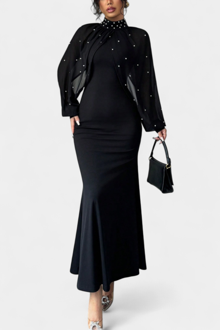 Robe Halter en Maille Atenea avec Perles