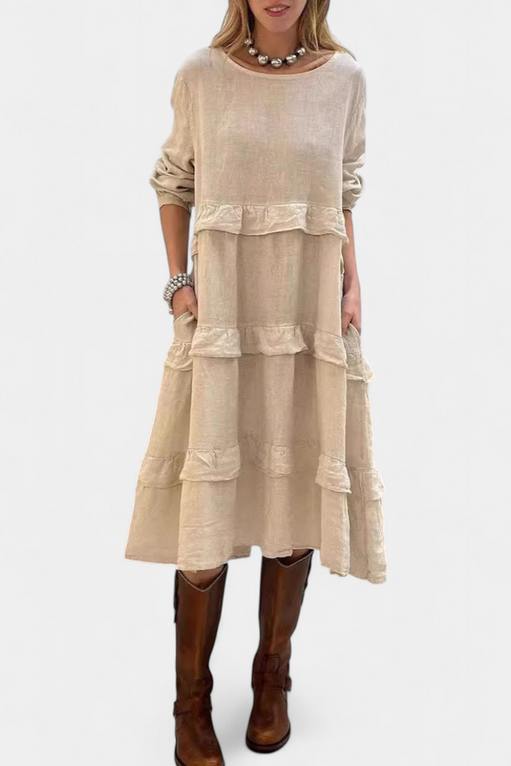 Robe Sweat Jada avec Volants et Silhouette Casual-Chic