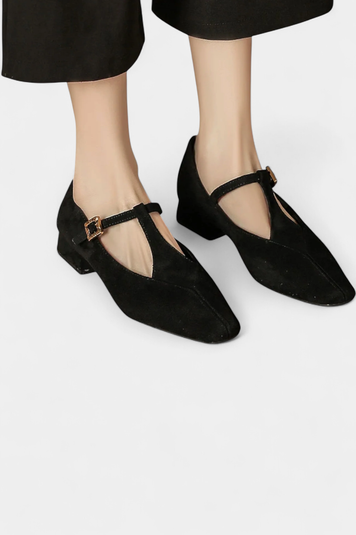 Elly Talons Bas avec Sangle et Boucle