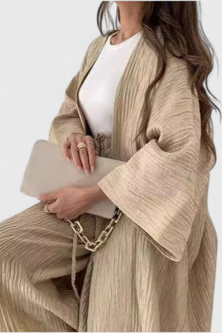 Ensemble Décontracté Caspian de Deux Pièces avec Kimono Long