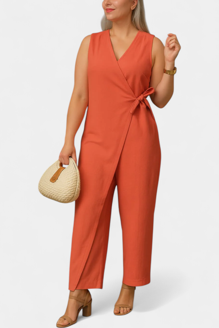 Mono Élégant Zoe avec Décolleté en V et Ceinture Ajustable