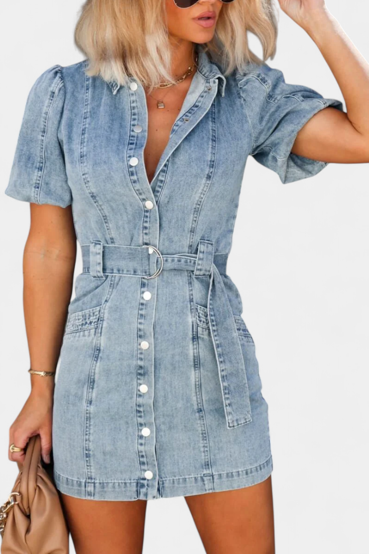 Robe Mini en Denim Lavé Orlena