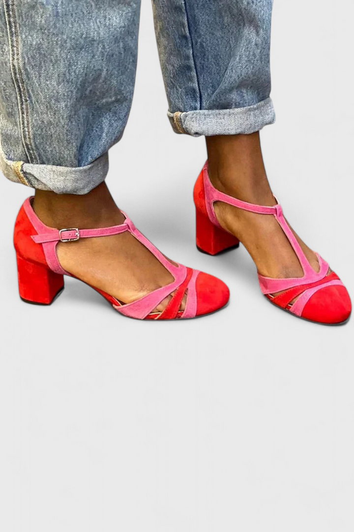 Sandales Élégantes Noiré avec Talon Confortable et Maintien à la Cheville