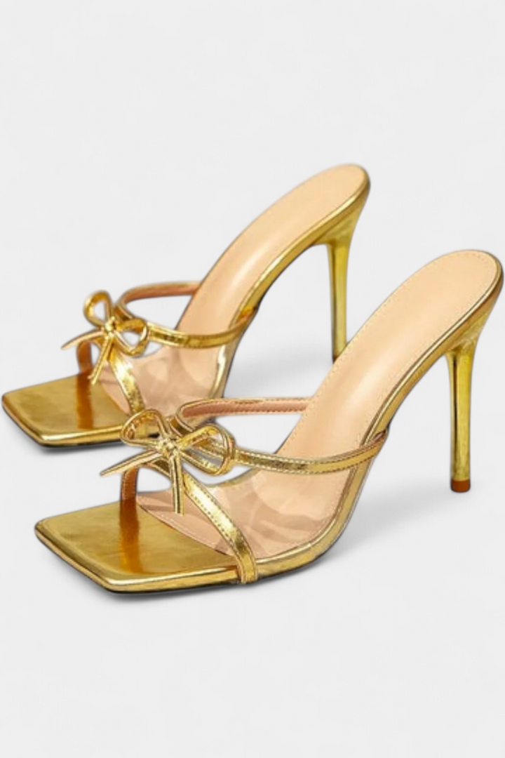 Brenda Talons Stiletto avec Nœud Métallique et Patchwork