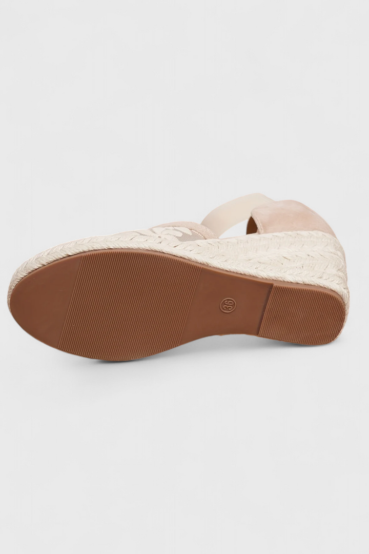 Sandales Orthopédiques Phylis avec Maille Florale et Plateforme à Talon