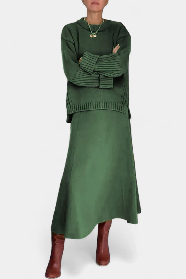 Patricia Ensemble de Pull à Col Montant et Jupe Maxi
