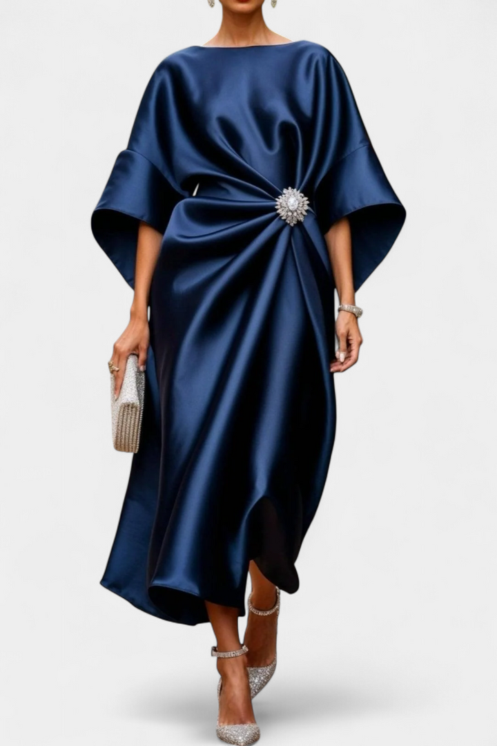 Robe Longue en Satin Brillant Ubelia